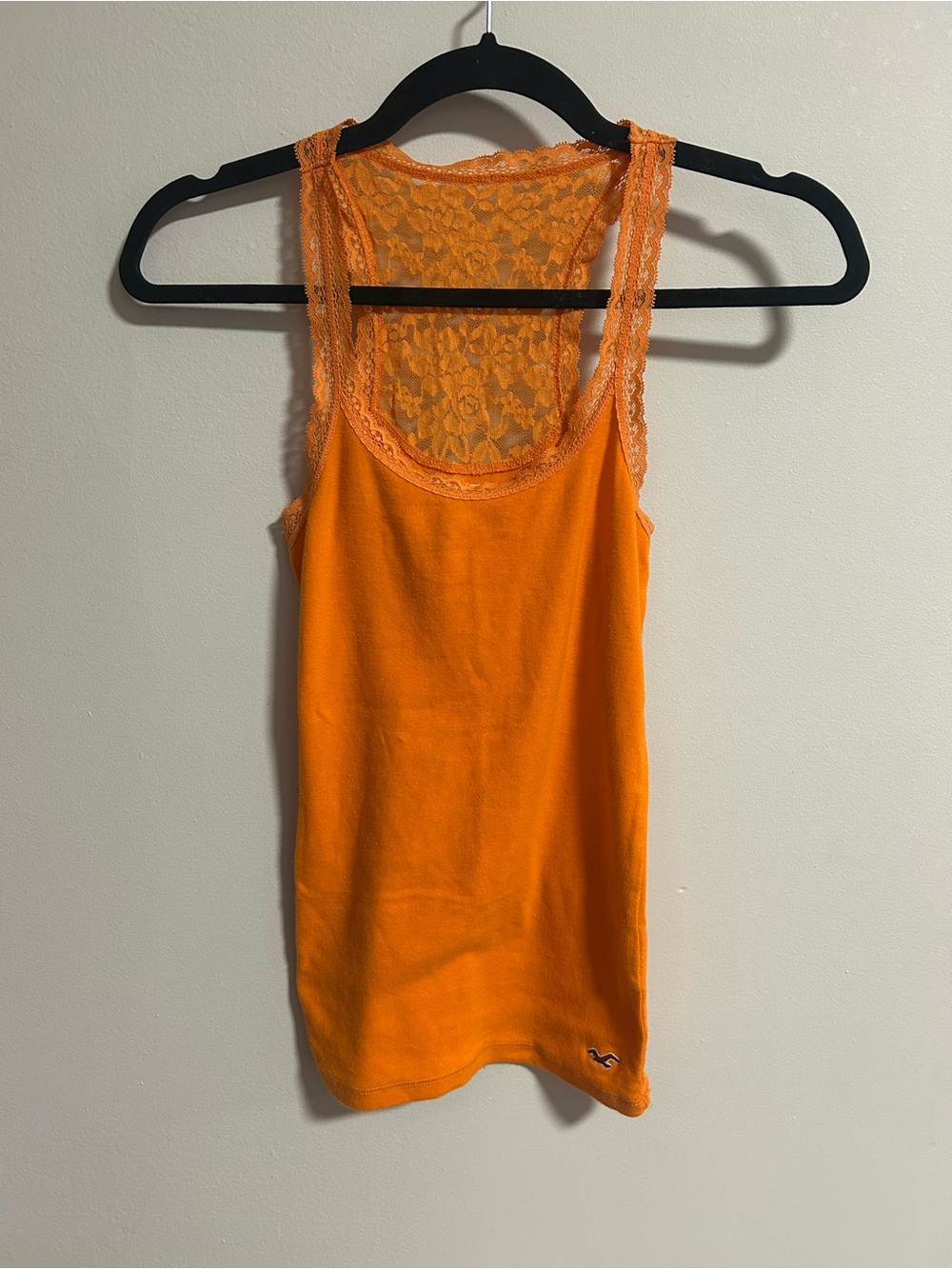 Hollister Orange Lace-Back Tank Top